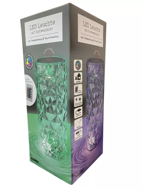 LAMPKA BIURKOWA NOCNA LED KRYSZTAŁOWA DIAMENTOWA RGB + PILOT USB