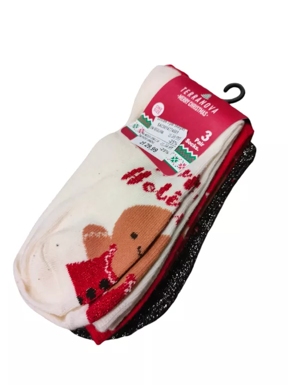SKARPETKI TERRANOWA 3 PAC MERRY CHRISTMAS ONE SIZE