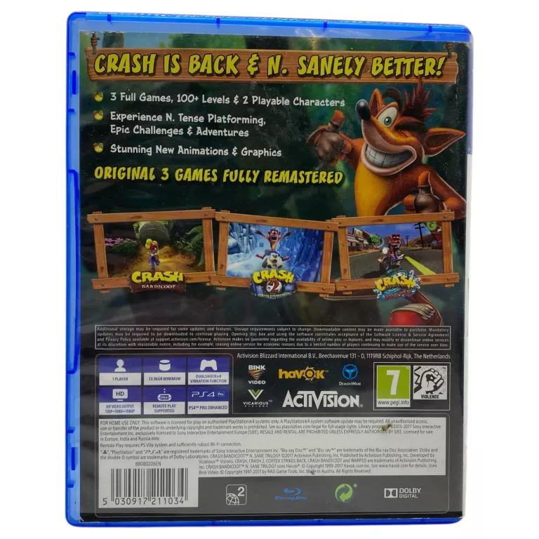 GRA PS4 CRASH BANDICOOT N. SANE TRILOGY