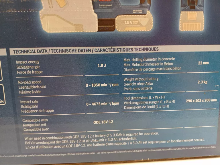 MŁOTOWIERTARKA BOSCH GBH 18V-22 18V SDS PLUS / BODY