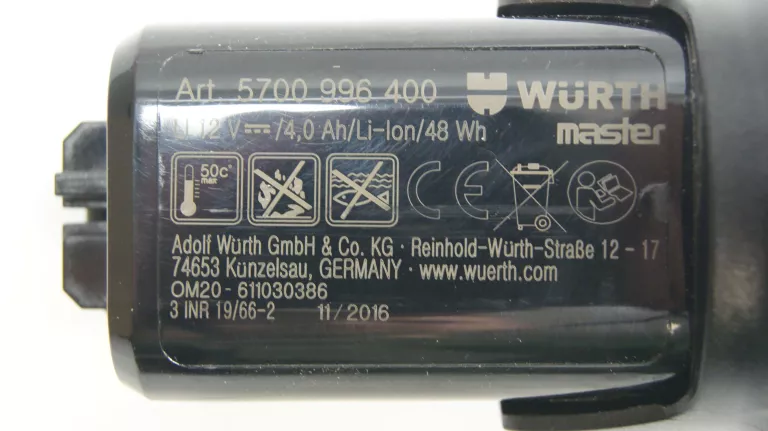 WURTH POWERPACK 12V DWA AKUMULATORY 12V 4,0 AH +ŁADOWARKA