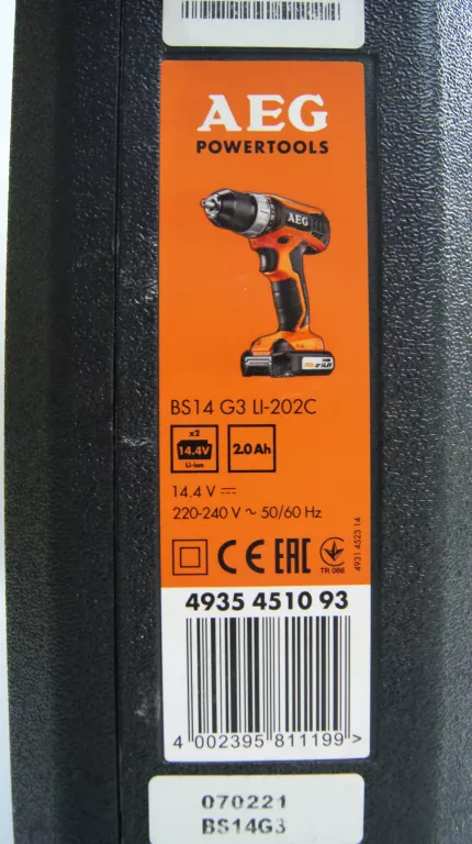 WKRĘTARKA AEG BS 14 G3 2AQ +ŁAD +WALIZKA KOMPLET