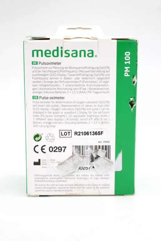PULSOKSYMETR MEDISANA PM100 4015588794551