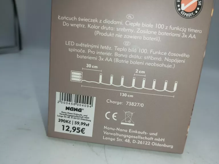 LAMPKI LED CLUSTER 100 LED SILVER KOMPLET