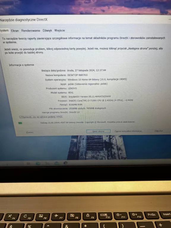 LAPTOP LENOVO IDEAPAD 320 I3 8GB RAM 256GB SSD OKAZJA!!