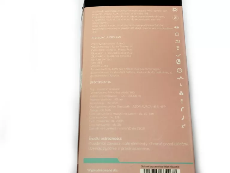 SŁUCHAWKI BT WEBSKI MAKARONIKI P33 +PUD