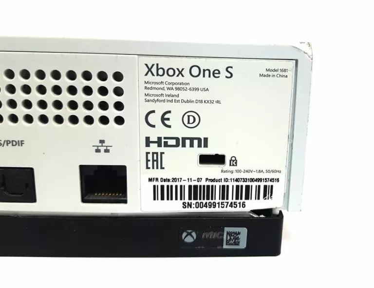 KONSOLA XBOX ONE S 500GB MODEL: 1681