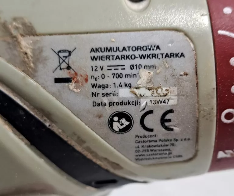 AKUMULATOROWA WIERTARKO WKRĘTARKA PB12DA 12V+2 AKU+ŁAD +WALIZKA