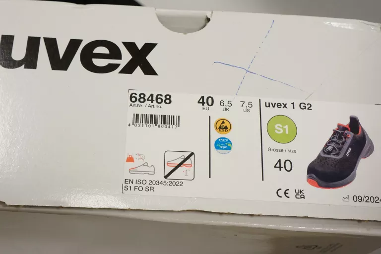 PÓŁBUTY ROBOCZE UVEX 1 G2 S1 68468 ROZM.40 STAN BDB!