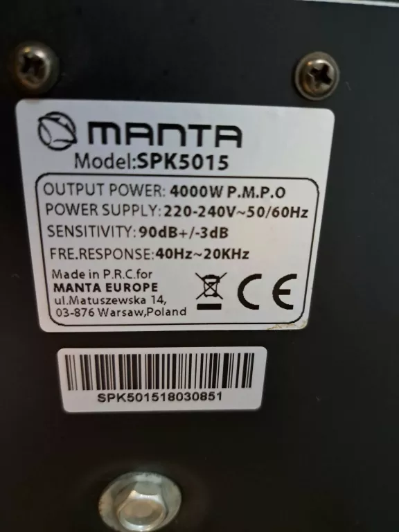 GŁOŚNIKI MANTA SPK5015 +MIKROFON I PILOT