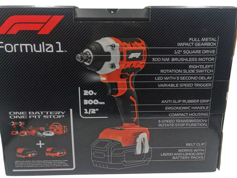 KLUCZ UDAROWY AKUMULATOROWY FORMULA 1 / 300 NM / 20V / 1/2"