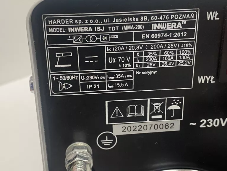 SPAWARKA INWERTEROWA INWERA ISJ TDT MMA-200