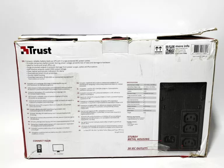UPS DO KOMPUTERA TRUST OXXTRON ZASILACZ AWARYJNY BEZPRZERWOWY 1000VA