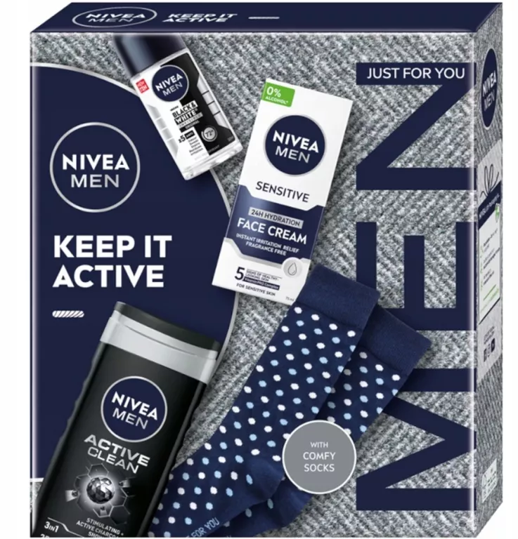 NIVEA KEEP IT ACTIVE KREM 30ML + ANTYPERSPIRANT + ŻEL POD PRYSZNIC