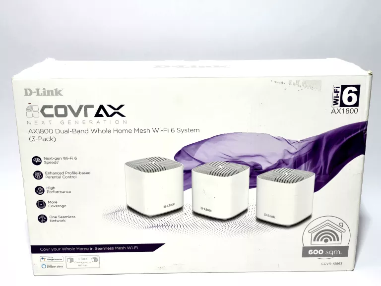 ROUTER SYSTEM MESH D-LINK COVR-X1863 COVR AX1800 WIFI6 802.11AX 420M2 3PAC