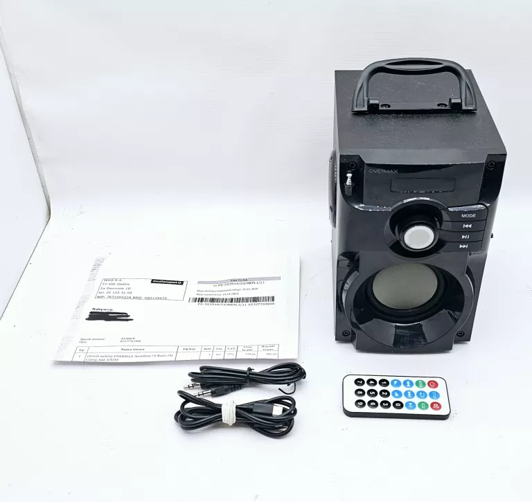 GŁOŚNIK BT OVERMAX SOUNDBEAT 2.0 + PILOT + OKABLOWANIE + D.Z 19.11.24R