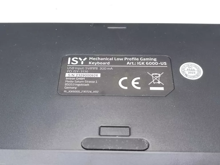KLAWIATURA PRZEWODOWA ISY IGK-6000-US