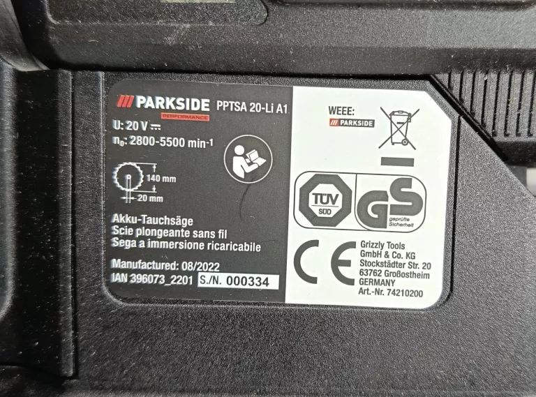 PILARKA WGŁĘBNA ZAGŁĘBIARKA PARKSIDE PERFORMANCE PPTSA 20-LI A1 BDB STAN!
