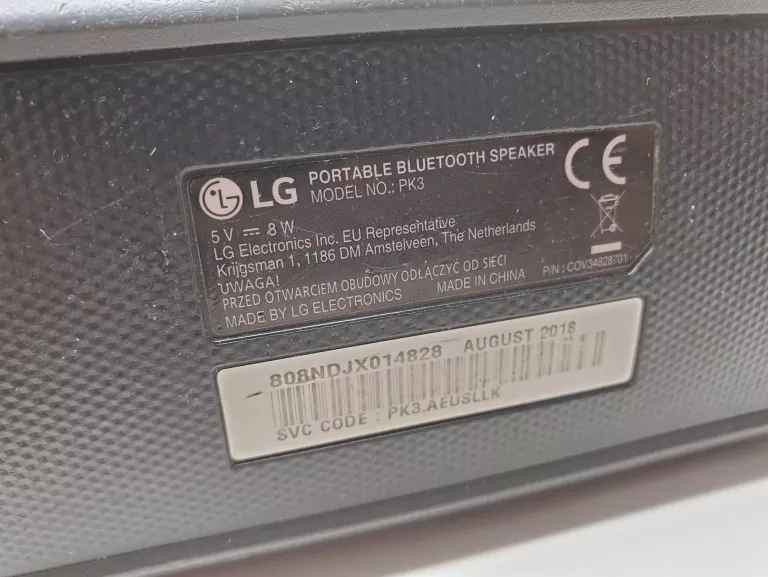 GŁOŚNIK BT LG XBOOM PK3