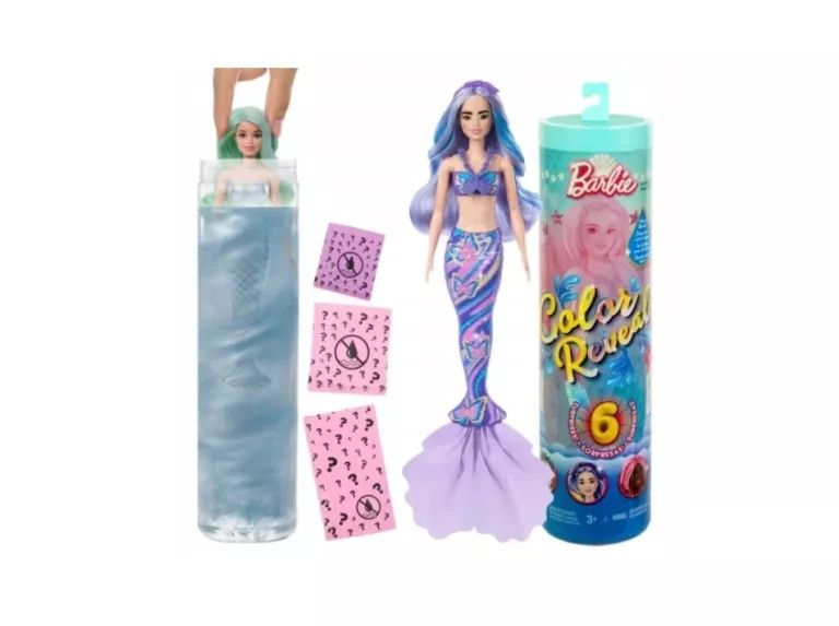 BARBIE COLOR REVEAL LALKA KOLOROWA MORSKA SYRENKA TUBA