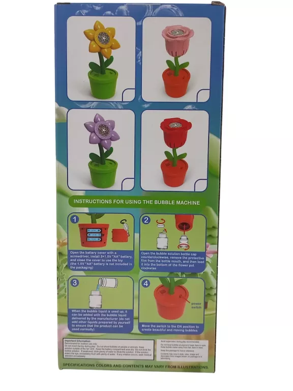 MASZYNKA DO BANIEK MYDLANYCH MUZYKA VICALO BUBBLE MACHINE KWIATEK