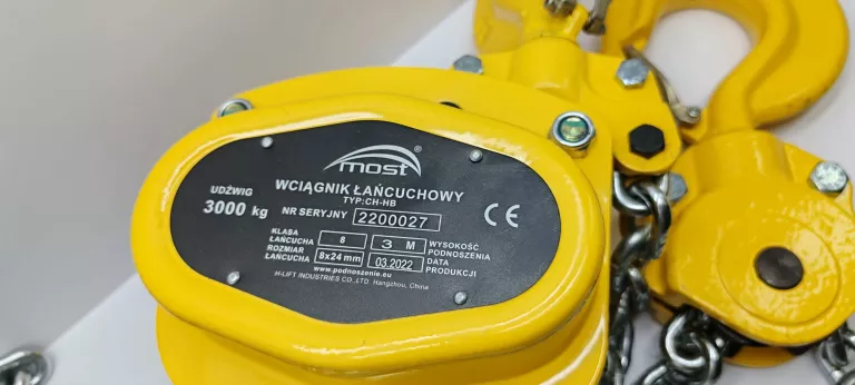 WCIĄGNIK ŁAŃCUCHOWY RĘCZNY Z NAPĘDEM ŁAŃCUCHOWYM CH-B 3,0 T MOST