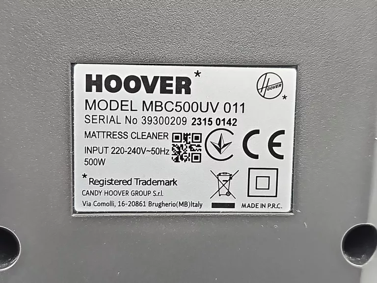 HOOVER ULTRA VORTEX MBC500UV ODKURZACZ DO MATERACY