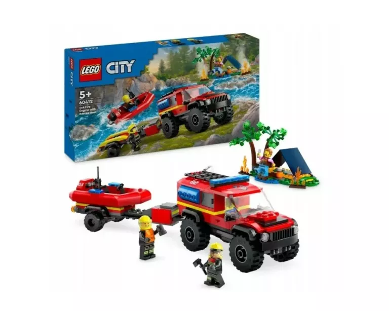 LEGO CITY 60412 WÓZ STRAŻACKI 4X4 I ŁÓDŹ RATOWNICZA