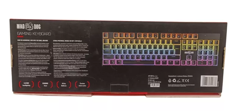 KLAWIATURA MAD DOG GK910K GATERON RED