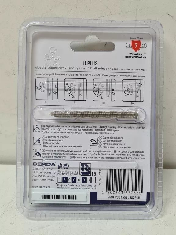 WKŁAD DO ZAMKA GERDA H PLUS 45/50 KOMPLET