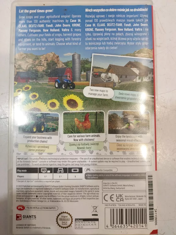 FARMING SIMULATOR 23 SYMULATOR FARMY 2023 NINTENDO SWITCH EDITION