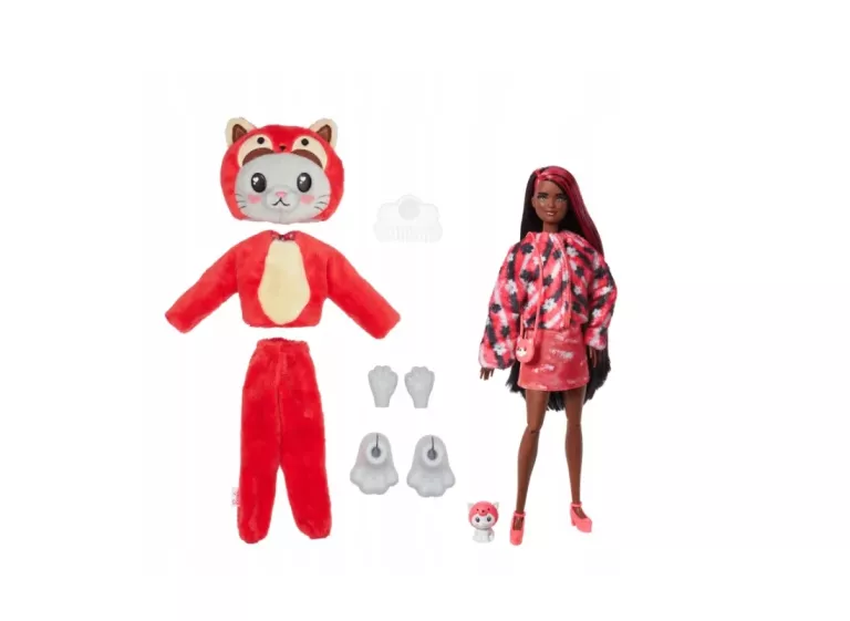 BARBIE CUTIE REVEAL LALKA W PRZEBRANIU PANDY KOTKA KOTEK ZMIANA KOLOR