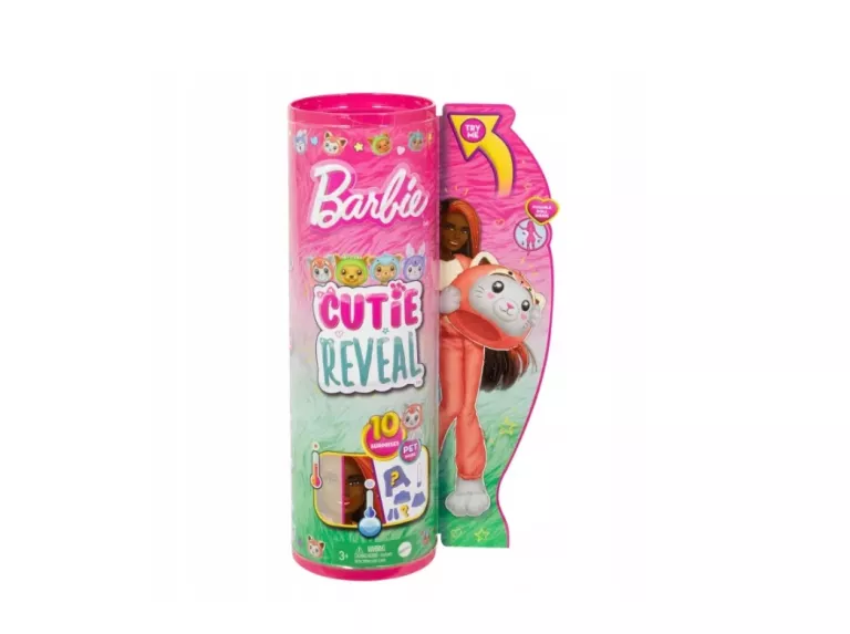 BARBIE CUTIE REVEAL LALKA W PRZEBRANIU PANDY KOTKA KOTEK ZMIANA KOLOR