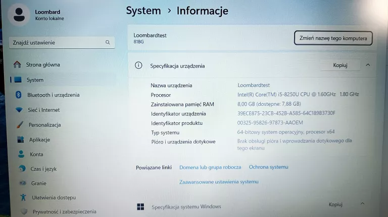 LENOVO IDEAPAD 320-15IKB I5, 8GB RAM, 256GB SSD, GEFORCE MX 150 / ZASILAC
