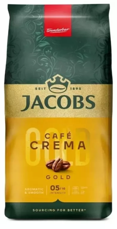 KAWA ZIARNISTA JACOBS CREMA GOLD 1KG, INTENSYWNOŚĆ 5/10