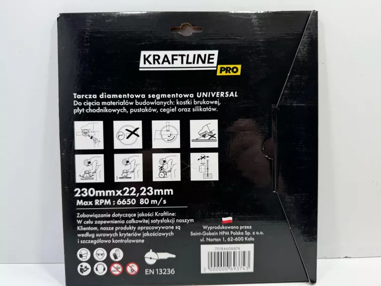 TARCZA DIAMENTOWA SEGMENTOWA 230 X 22,23 MM KRAFTLINE PRO