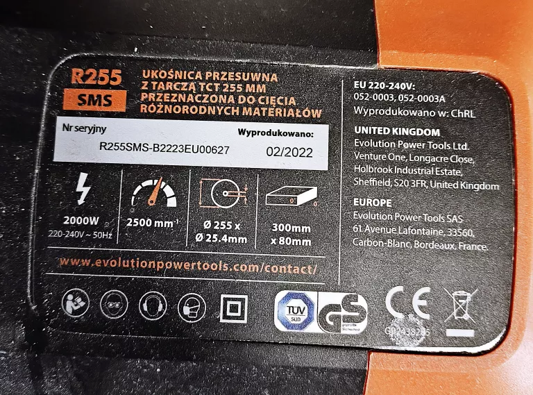 PIŁA UKOŚNICA EVOLUTION RM255