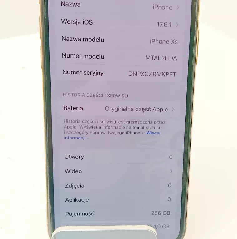 TELEFON IPHONE XS 256GB KONDYCJA 87% ZŁOTY