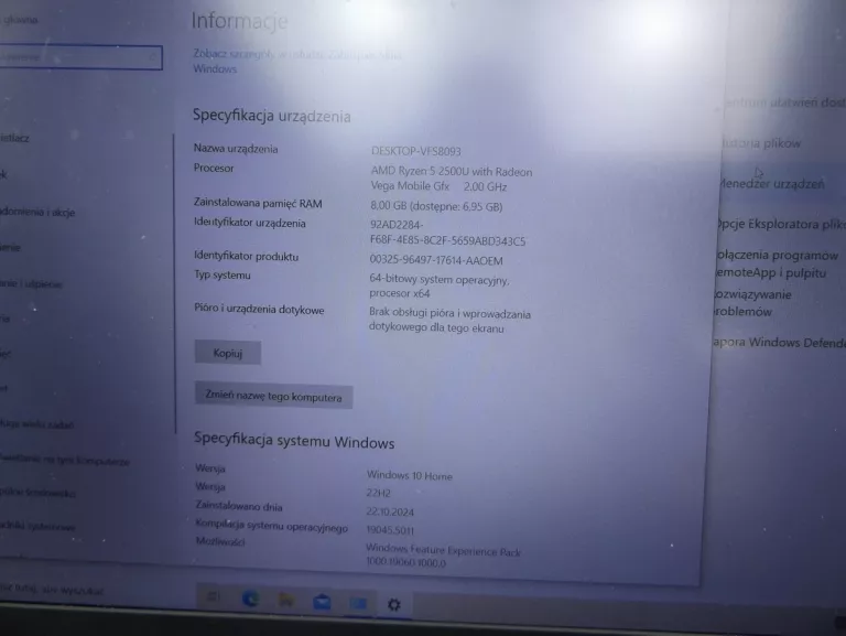 LAPTOP ASUS X570Z 512/8GB RYZEN 5 2500U GTX1050