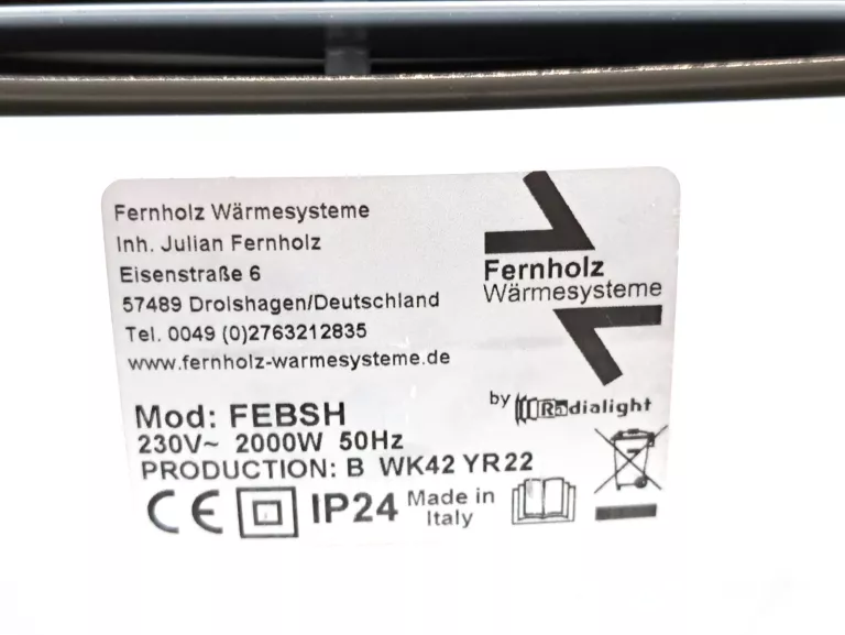 GRZEJNIK ELEKTRYCZNY TERMOWENTYLATOR ŁAZIENKOWY BALI 2000 W