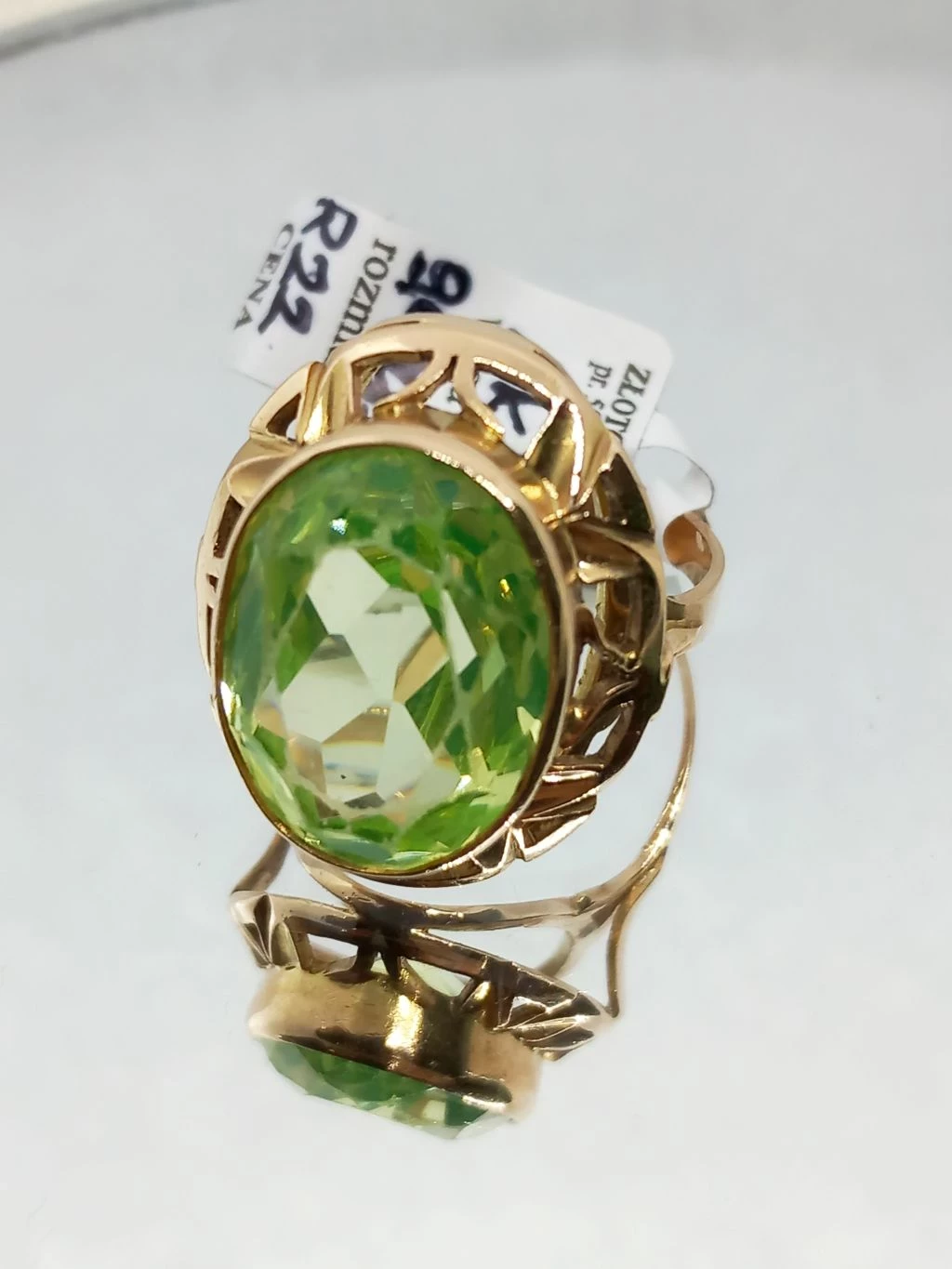 zloty-pierscionek-retro-z-oliwinem-proby-585-wawerska-3-otwock