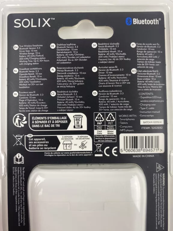 SŁUCHAWKI DOUSZNE SOLIX PRO EXPEDITION LED Z PANELEM DOTYKOWYM