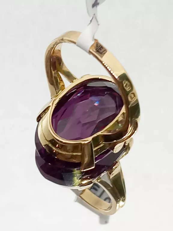 ZŁOTY PIERŚCIONEK Z AMETYSTEM PRÓBY 585