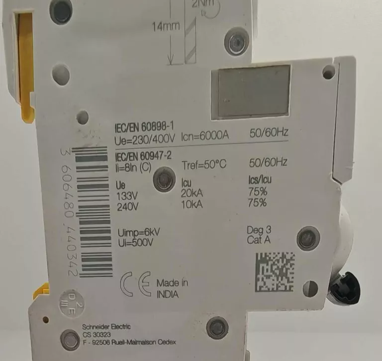 WYŁĄCZNIK NADPRĄDOWY 1P C 10A 6KA AC IC60N-C10 A9F04110 CENA ZA 1 SZT