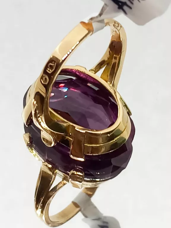 ZŁOTY PIERŚCIONEK Z AMETYSTEM PRÓBY 585