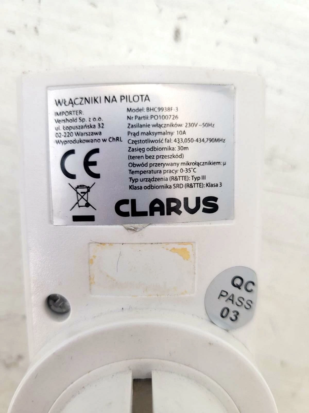 gniazdko-remote-control-clarus-1-okazja-ean-gtin-5902701703509