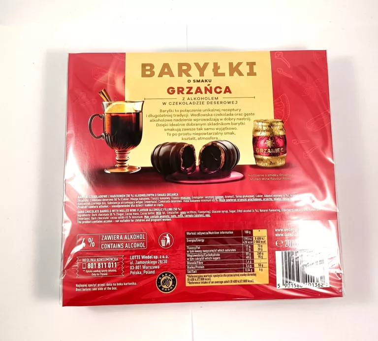 CZEKOLADKI BARYŁKI O SMAKU GRZAŃCA WEDEL 200G
