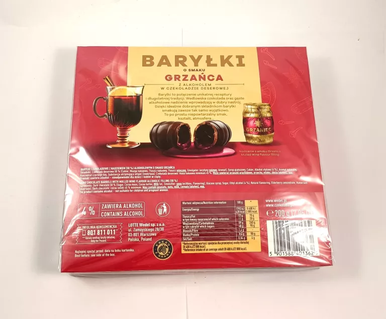 CZEKOLADKI BARYŁKI O SMAKU GRZAŃCA WEDEL 200G