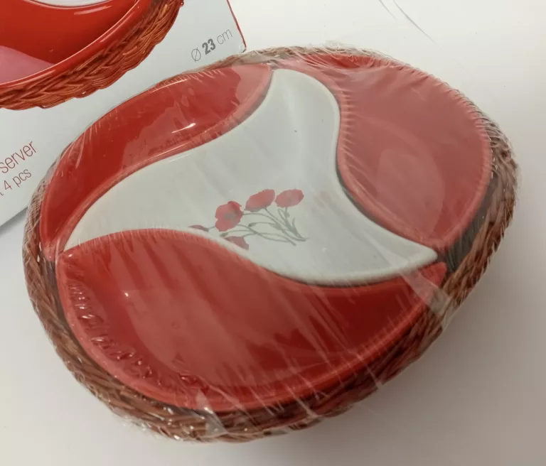 ZESTAW 4 SZT. SALATEREK BANQUET RED POPPY