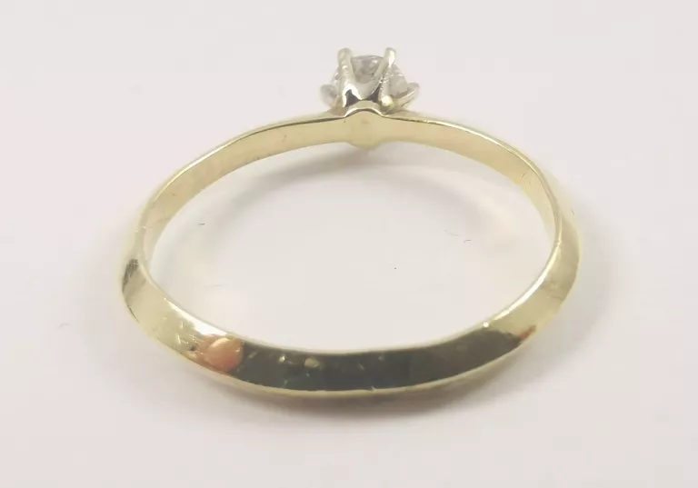 PIEKNY ZŁOTY PIERŚCIONEK 1,34G / 585 DIAMENT